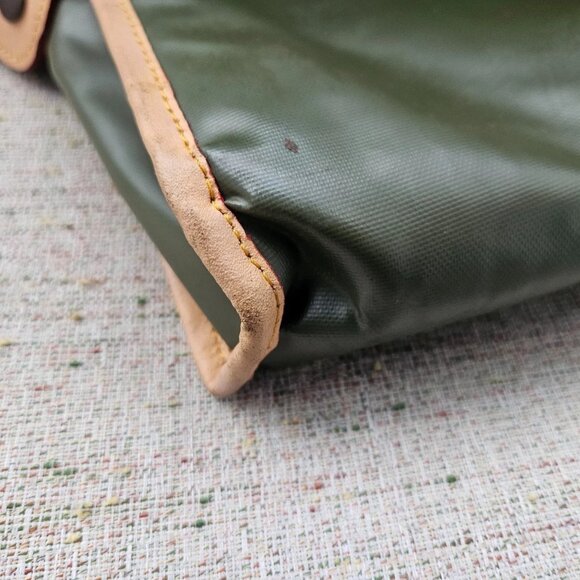 Hunting World Costmetic Bag Pouch Cluth Bag Green/Tan Leather Make Up Bag France - Picture 10 of 13